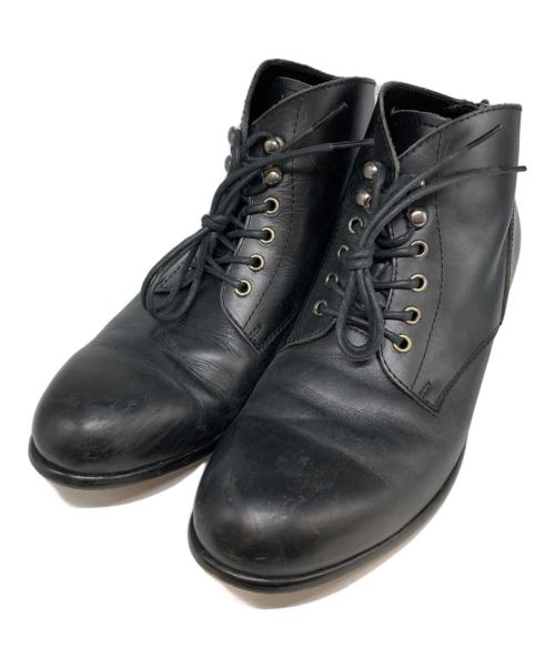 PADRONE（パドローネ）PADRONE (パドローネ) バックジップレースアップブーツ ブラック サイズ:25.5cmの古着・服飾アイテム