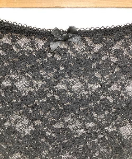 provoke（プロヴォーク）provoke (プロヴォーク) stretch lace asymmetry skirt ブラック サイズ:Fの古着・服飾アイテム