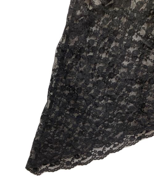 provoke（プロヴォーク）provoke (プロヴォーク) stretch lace asymmetry skirt ブラック サイズ:Fの古着・服飾アイテム