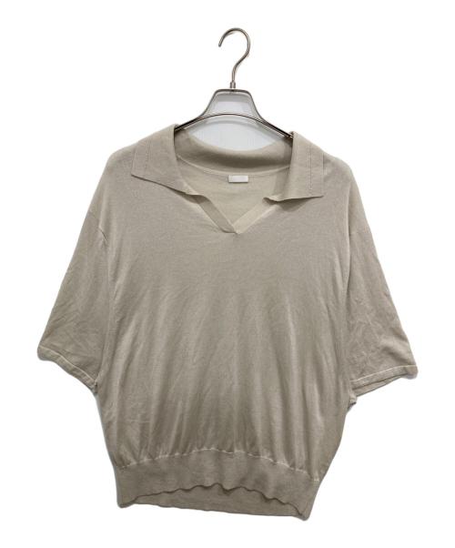 SEEALL（シーオール）SEEALL (シーオール) シルクカシミヤ半袖ニット ベージュ サイズ:FREEの古着・服飾アイテム