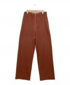 STUDIO NICHOLSONスタジオ ニコルソン）の古着「ZIP FRONT ROUND LEG PANT」｜ブラウン