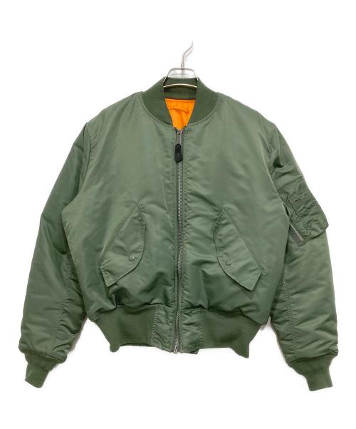 valley apparel l.l.c.（バレー アパレル）valley apparel L.L.C. (バレー アパレル) リバーシブルMA-1ジャケット オリーブ サイズ:Mの古着・服飾アイテム