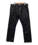 DIESEL×EDUNディーゼル×イードゥン）の古着「コーティング加工デニムパンツ」｜ブラック×インディゴ