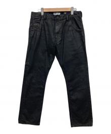 DIESEL×EDUN（ディーゼル×イードゥン）の古着「コーティング加工デニムパンツ」｜ブラック×インディゴ