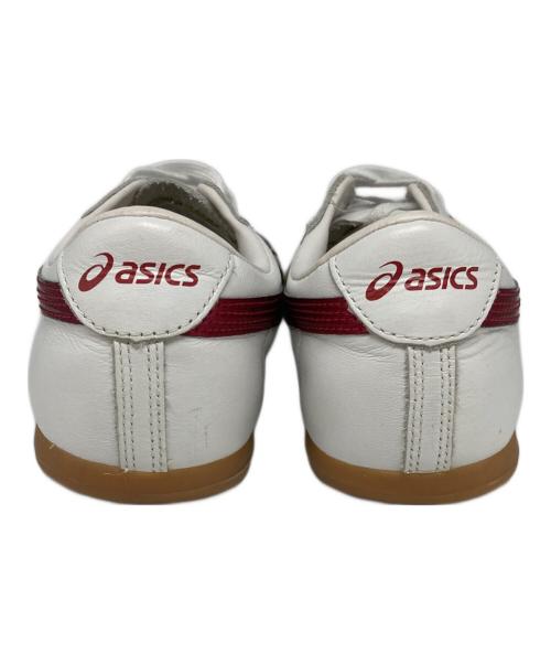 asics（アシックス）asics (アシックス) ローカットスニーカー ホワイト×レッド サイズ:24cmの古着・服飾アイテム