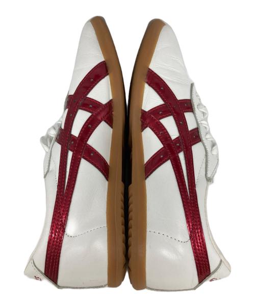 asics（アシックス）asics (アシックス) ローカットスニーカー ホワイト×レッド サイズ:24cmの古着・服飾アイテム
