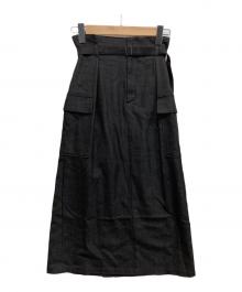 23区（ニジュウサンク）の古着「デニムライクシャンプレーIラインスカート」｜ブラック