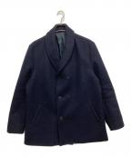 karakuカラク）の古着「ダブルブレストショールカラーピーコート」｜ネイビー