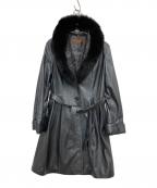 BALMAINバルマン）の古着「羊革フォックスファーステッチコート」｜ブラック