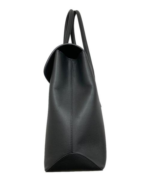FARO（ファーロ）FARO (ファーロ) カーフフラップトートバッグ ブラックの古着・服飾アイテム