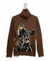 Hysteric Glamour（ヒステリックグラマー）の古着「ガールズプリントタートルネックニット」｜ブラウン