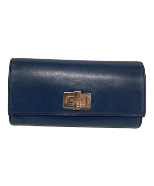 FENDI（フェンディ）FENDI (フェンディ) ピーカブー長財布 ネイビーの古着・服飾アイテム
