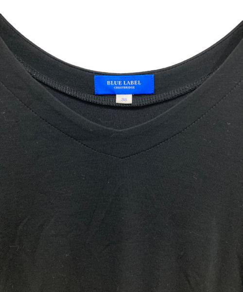 BLUE LABEL CRESTBRIDGE（ブルーレーベルクレストブリッジ）BLUE LABEL CRESTBRIDGE (ブルーレーベルクレストブリッジ) チェックリボン半袖ワンピース ブラック サイズ:38の古着・服飾アイテム