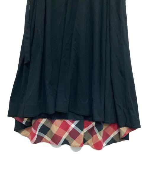 BLUE LABEL CRESTBRIDGE（ブルーレーベルクレストブリッジ）BLUE LABEL CRESTBRIDGE (ブルーレーベルクレストブリッジ) チェックリボン半袖ワンピース ブラック サイズ:38の古着・服飾アイテム