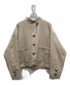 tumuguツムグ）の古着「リサイクルウールシルクツイードジャケット」｜ベージュ