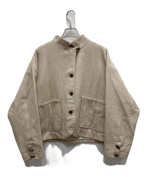 tumugu（ツムグ）tumugu (ツムグ) リサイクルウールシルクツイードジャケット ベージュ サイズ:Fの古着・服飾アイテム