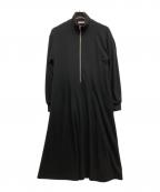 chignonシニヨン）の古着「ハーフZIPカットワンピース」｜ブラック