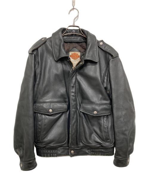 HARLEY-DAVIDSON（ハーレーダビッドソン）HARLEY-DAVIDSON (ハーレーダビッドソン) レザージャケット ブラック サイズ:40の古着・服飾アイテム