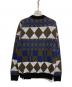 FRED PERRY (フレッドペリー) ロゴ刺繍アーガイルニット ネイビー×ブラウン サイズ:M：7000円