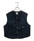 ORCIVALオーシバル）の古着「中綿カラーレスベスト」｜ブラック