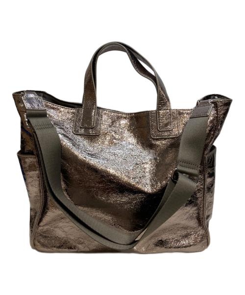 ear PAPILLONNER（イアパピヨネ）ear PAPILLONNER (イアパピヨネ) メタリックトートバッグ ゴールドメタリックの古着・服飾アイテム