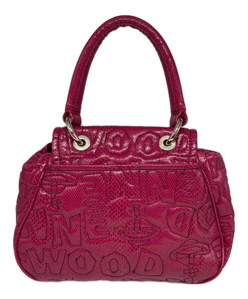 Vivienne Westwood（ヴィヴィアンウエストウッド）Vivienne Westwood (ヴィヴィアンウエストウッド) 2WAY型押しハンドバッグ ショッキングピンクの古着・服飾アイテム