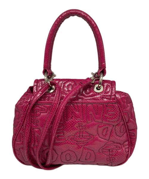 Vivienne Westwood（ヴィヴィアンウエストウッド）Vivienne Westwood (ヴィヴィアンウエストウッド) 2WAY型押しハンドバッグ ショッキングピンクの古着・服飾アイテム