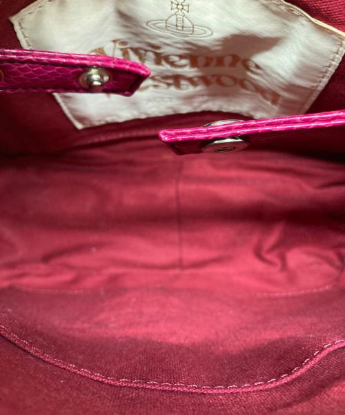 Vivienne Westwood（ヴィヴィアンウエストウッド）Vivienne Westwood (ヴィヴィアンウエストウッド) 2WAY型押しハンドバッグ ショッキングピンクの古着・服飾アイテム