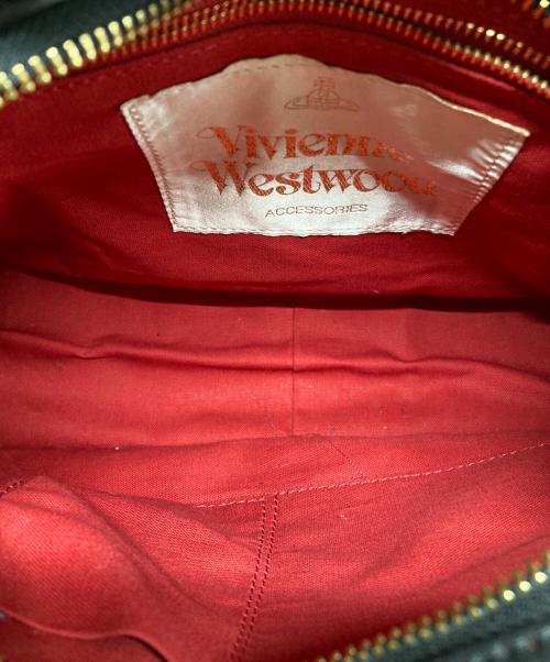 Vivienne Westwood（ヴィヴィアンウエストウッド）Vivienne Westwood (ヴィヴィアンウエストウッド) ヤスミン レオパードハンドバッグ レッド×グレーの古着・服飾アイテム