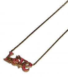 Vivienne Westwood（ヴィヴィアンウエストウッド）の古着「LOVEモチーフネックレス」｜ピンク×ゴールド