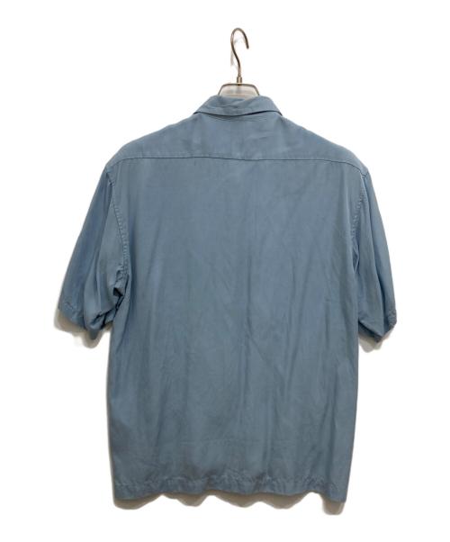 Schott（ショット）Schott (ショット) LINE 2TONE SS SHIRT スカイブルー サイズ:Mの古着・服飾アイテム