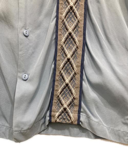 Schott（ショット）Schott (ショット) LINE 2TONE SS SHIRT スカイブルー サイズ:Mの古着・服飾アイテム