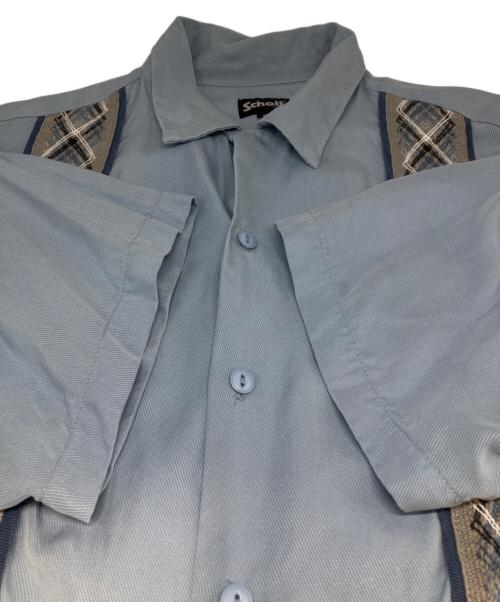 Schott（ショット）Schott (ショット) LINE 2TONE SS SHIRT スカイブルー サイズ:Mの古着・服飾アイテム