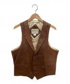 CONTINENTALコンチネンタル）の古着「レザーべスト」｜ブラウン