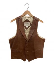 CONTINENTAL（コンチネンタル）の古着「レザーべスト」｜ブラウン