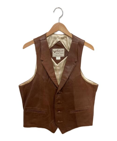 CONTINENTAL（コンチネンタル）CONTINENTAL (コンチネンタル) レザーべスト ブラウン サイズ:40の古着・服飾アイテム