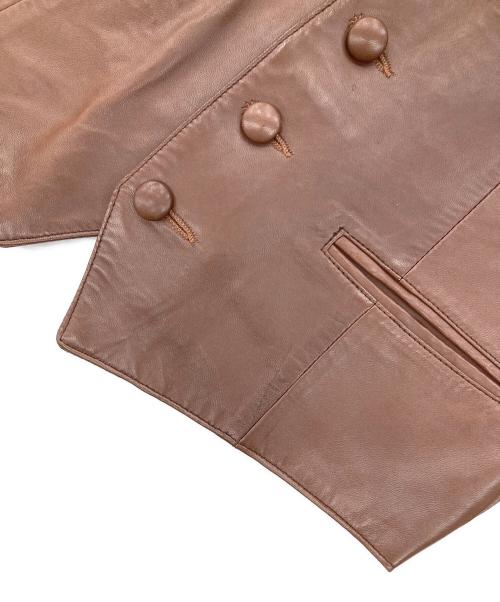 CONTINENTAL（コンチネンタル）CONTINENTAL (コンチネンタル) レザーべスト ブラウン サイズ:40の古着・服飾アイテム