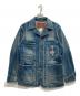 CALEE（キャリー）の古着「デニムカバーオールジャケット」｜ブルー