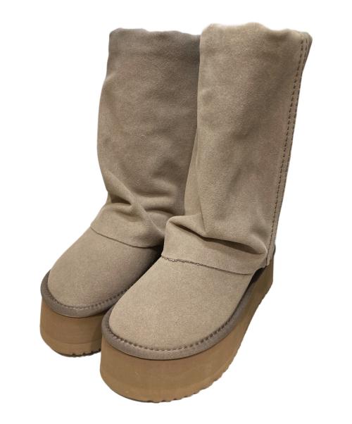 Rockfish Weatherwear（ロックフィッシュウェザーウェア）Rockfish Weatherwear (ロックフィッシュウェザーウェア) MAXI FOLDED BOOTS ベージュ サイズ:UK3.5の古着・服飾アイテム