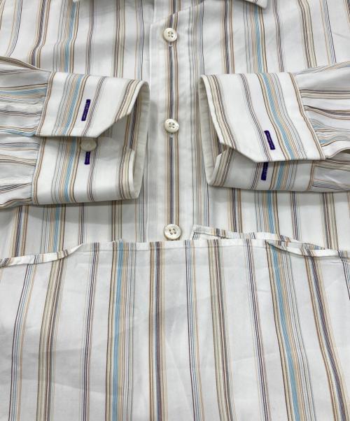 Paul Smith London（ポールスミスロンドン）Paul Smith London (ポールスミスロンドン) ストライプシャツ ホワイト×ベージュ×スカイブルー サイズ:Lの古着・服飾アイテム
