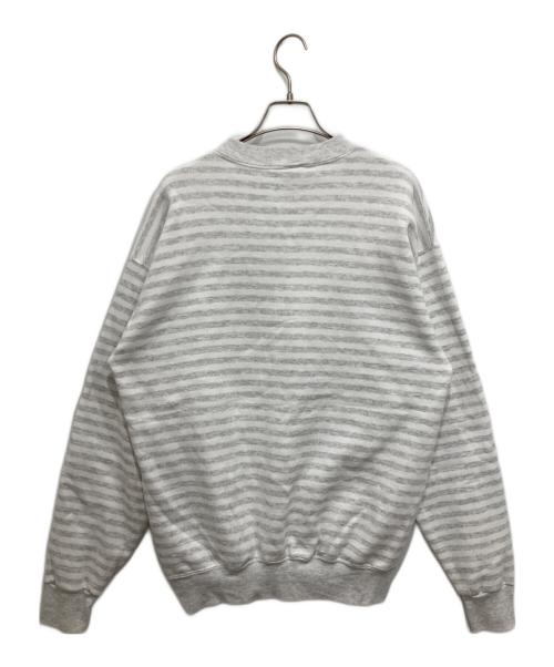 H.L.MILLER（エイチエルミラー）H.L.MILLER (エイチエルミラー) プリントボーダースウェット ホワイト×グレー サイズ:Lの古着・服飾アイテム