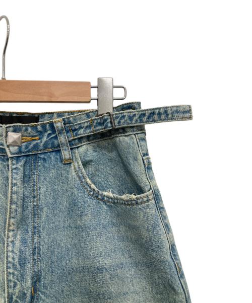 masonprince（メゾンプリンス）masonprince (メゾンプリンス) サイドベルト ワイドフレアデニムパンツ インディゴ サイズ:1の古着・服飾アイテム
