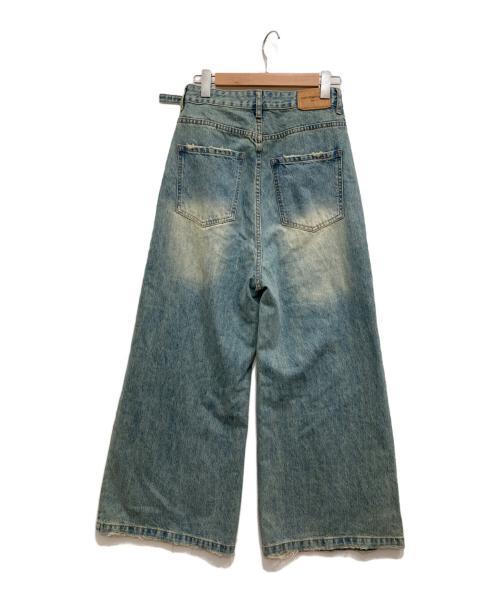 masonprince（メゾンプリンス）masonprince (メゾンプリンス) サイドベルト ワイドフレアデニムパンツ インディゴ サイズ:1の古着・服飾アイテム