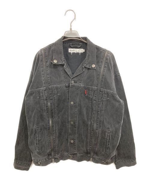 HIGH-GATE（ハイゲート）HIGH-GATE (ハイゲート) ZIPPER TRACK DENIM JKT ブラック サイズ:2の古着・服飾アイテム