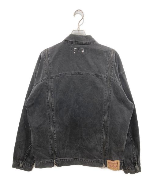 HIGH-GATE（ハイゲート）HIGH-GATE (ハイゲート) ZIPPER TRACK DENIM JKT ブラック サイズ:2の古着・服飾アイテム