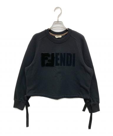 美品 FENDI フェンディ 長袖 ダブルフェイス ウールメルトン トレーナー カットソー サイズ38 ブラック レディース 古着 中古 USED 3078001129898470_01_0926w.jpeg