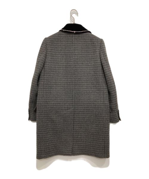 MIU MIU（ミュウミュウ）MIU MIU (ミュウミュウ) 千鳥格子柄コート グレー サイズ:38の古着・服飾アイテム
