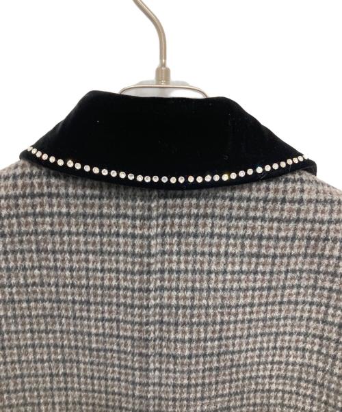 MIU MIU（ミュウミュウ）MIU MIU (ミュウミュウ) 千鳥格子柄コート グレー サイズ:38の古着・服飾アイテム