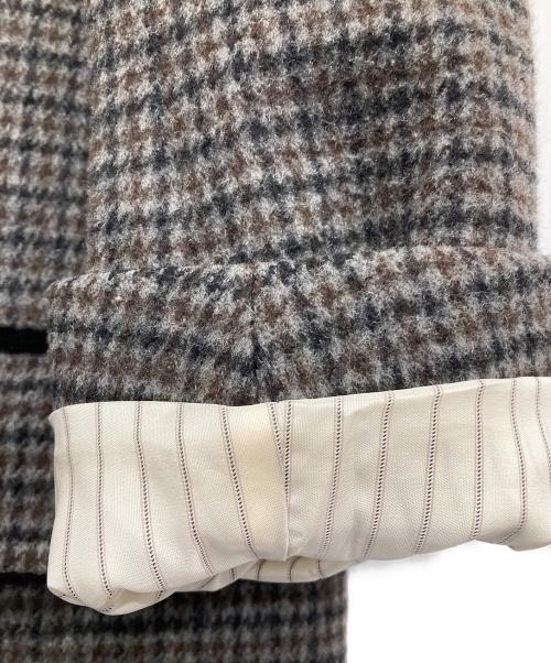 MIU MIU（ミュウミュウ）MIU MIU (ミュウミュウ) 千鳥格子柄コート グレー サイズ:38の古着・服飾アイテム