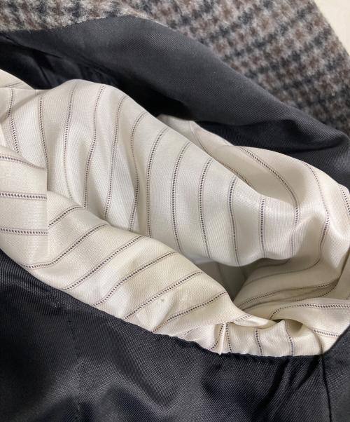 MIU MIU（ミュウミュウ）MIU MIU (ミュウミュウ) 千鳥格子柄コート グレー サイズ:38の古着・服飾アイテム